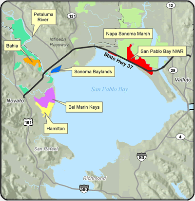 Map of North Bay Highway 37 project areas